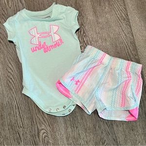 Like new 3-6 month Under Armour girl set